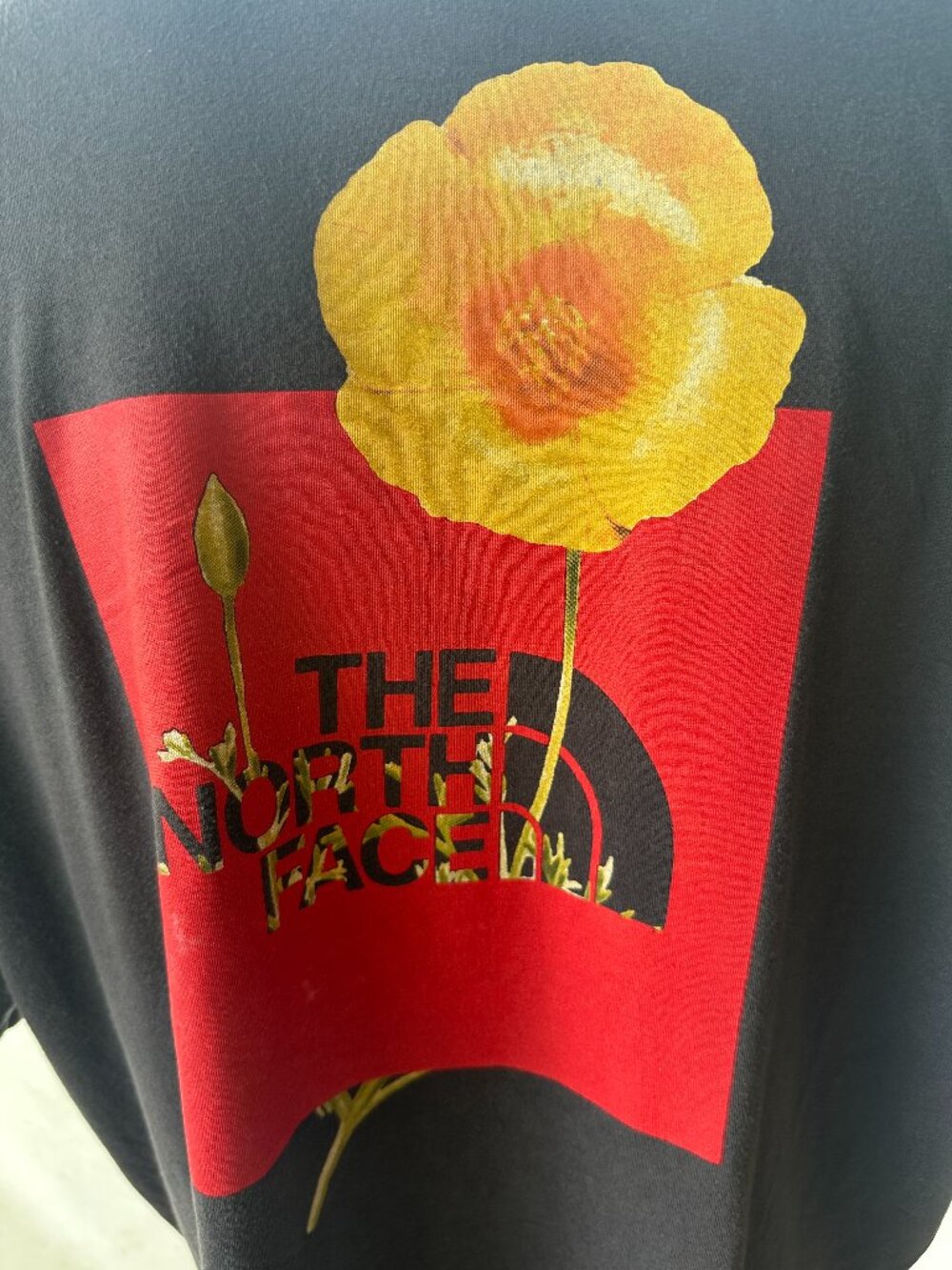 The North Face Floral Design Men's Dark Gray Shirt 2XL XXL Cotton Polyester Stan